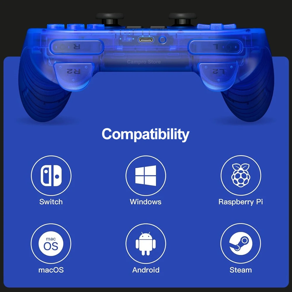 8BitDo Pro Transparent Bluetooth Controller for Nintendo Switch