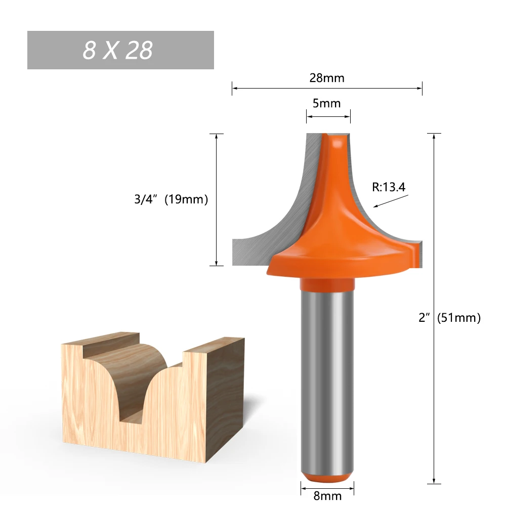 LAVIE 1 Stück 8mm Schaft Rundfräser Gravierfräser Vollhartmetall-Schaftfräser für Holzbearbeitung C08050 – Detail 5