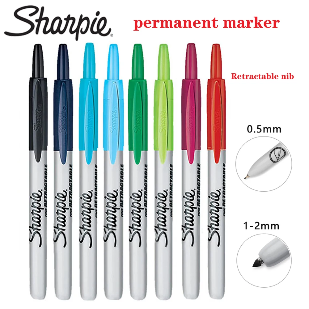 American Sharpie Retractable Push Marker Pen 1 Pcs Extremely Fine No Cap Oily 32701 Art Office Stationery