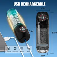 3IN1 LCD Automatischer männlicher Masturbator Sexspielzeug für Männer Vakuum-Penispumpe mit 7 rotierenden, saugen und lecken Modi Taschenmuschi 4