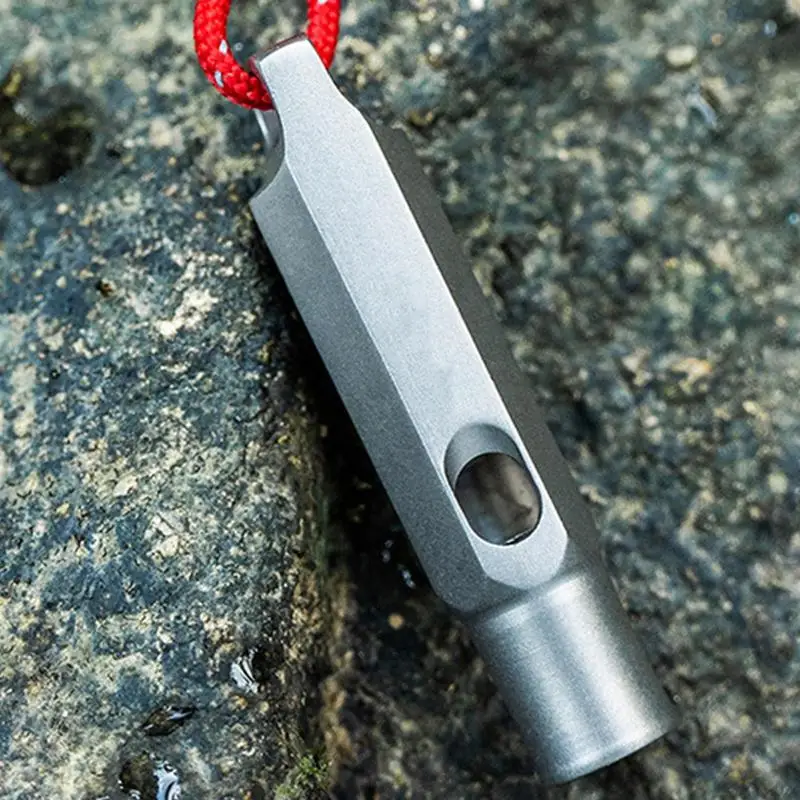 Portable Titanium Whistle Emergency Survival Safety Whistle Outdoor Training With Lanyard Camping Hiking Loud