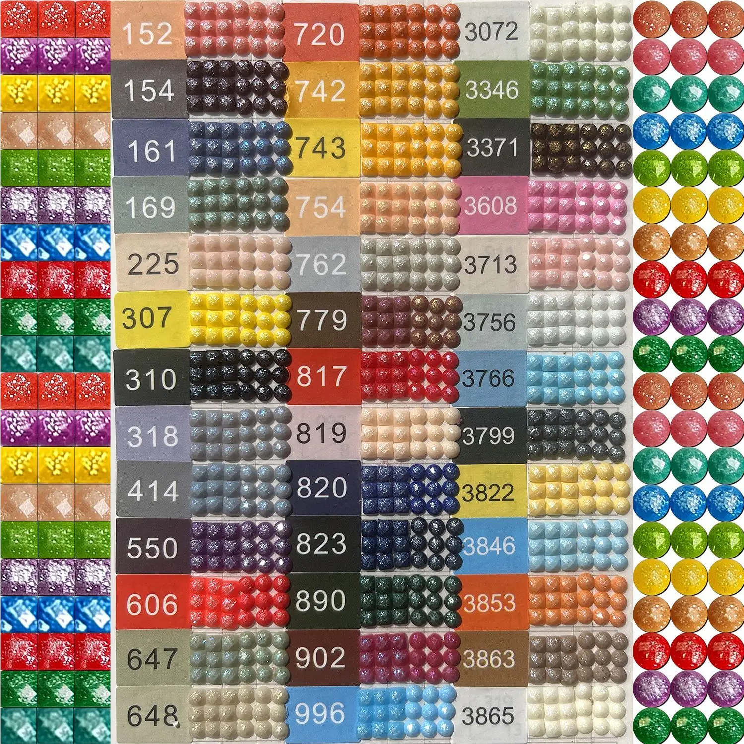 HOMFUN 39 Colors Fairy Dust Drills Diamond Painting Square/Round Resin Embroidery Crystal Beads Accessories Art Sugar Dust Beads