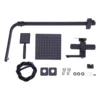 Shower Faucet Set Rainfall Shower Head Handle Combo Kit System Wall Mount Black Rain & Waterfall Jets Faucet Stainless Steel 4