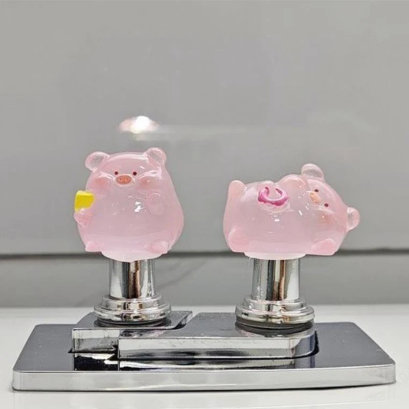 Cute Luminous Pig Toilet Presser Water Tank Buttons Protector Multi-useful Furniture Handle Home Bathroom Accessories