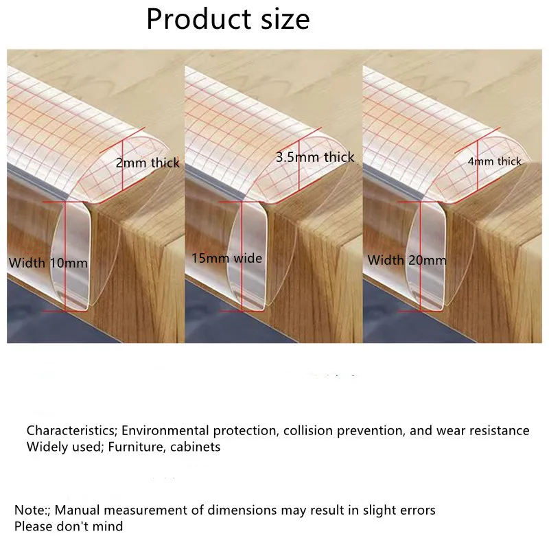 Description Picture 3 of itemTransparent PVC baby protection strip silicone soft corner protection for desk drawer corner anti-bump safety protection strip