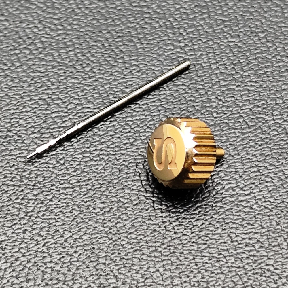 Silver/Gold Screw Replacement with Engraved S Symbol on Crown - Watch Accessory with Crown Tube