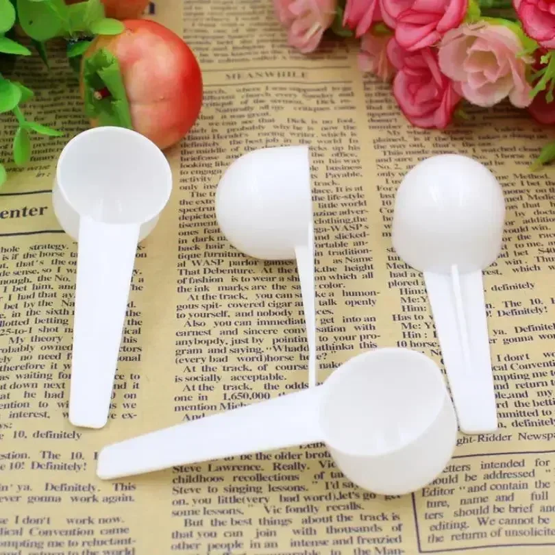 5/10pcs/set 10ml 5g Reusable Food Grade Spoon Plastic Measuring Scoop PP Measure Spoon Milk Coffee Teaspoon Milk Powder Kitchen