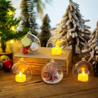 6/12 Pcs Hanging Tealight Candle Hoder Glass Globes Wedding Party Tree Decoration, Globe Ornament for Air Plant 4