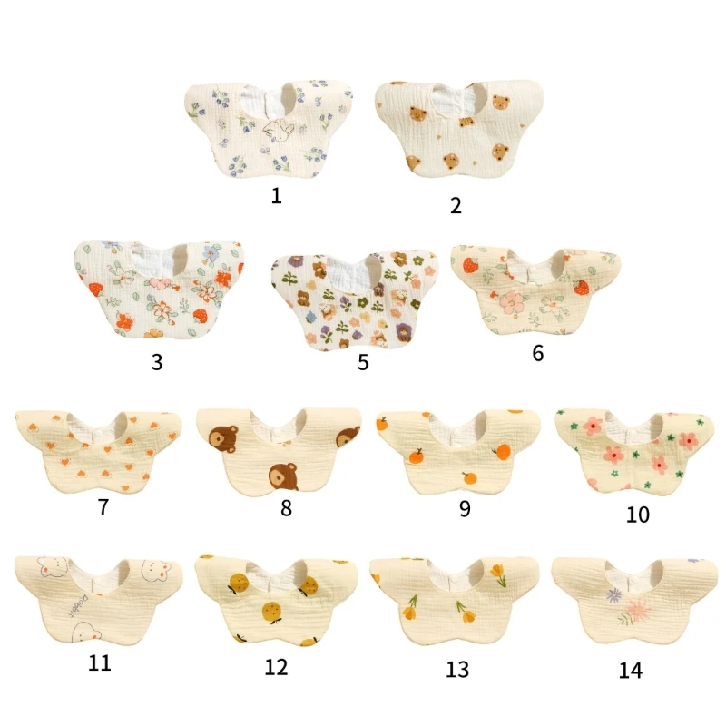 

F62D Детские нагрудники-лепестки, нагрудники для кормления, фартук со слюнями, дышащие нагрудники для малышей, утолщенные ткани