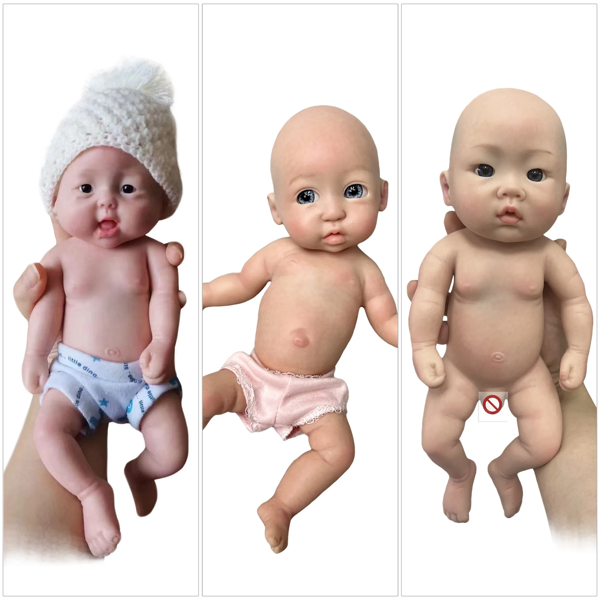 28cm Mini Solid Silicone Baby Handmade Painted and Unpainted Bebe Reborn  Dolls Muñecas Reborn Bebe Reborn Corpo De silicone - AliExpress