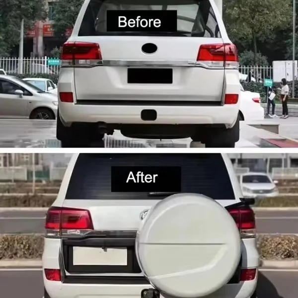 Supporto per Ruota di Scorta, Kit Portaruota di Scorta in Plastica ABS, per Toyota Land Cruiser LC200 2008-2021, Copertura Posteriore per Ruota di Scorta - immagine 4