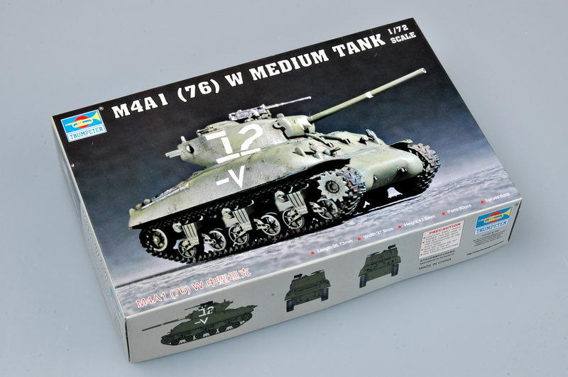 Trumpeter 07222 1/72 Scale American M4A1 (76)W Sherman Medium Tank Static Model TH05685-SMT2