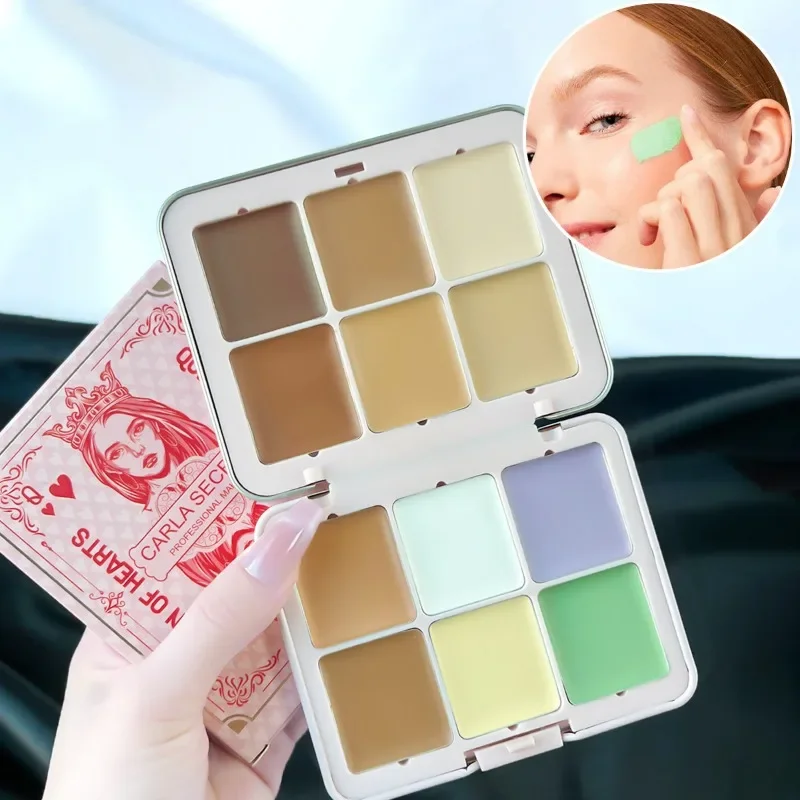 12-Color Iron Box Blusher Plate Multi-Color Cream Blush Plate Concealer Contour and Highlighter Palette Makeup Blush Face