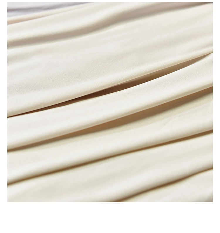 Summer Silky Skirt Elastic High Waist Glossy Silky Long Skirt Sea-Island Filament A-line Skirts Beach Vacation Pearlescent Dress
