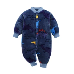 Cozy Newborn Infant Flannel Romper Jumpsuit - 6M (Dinosaur)