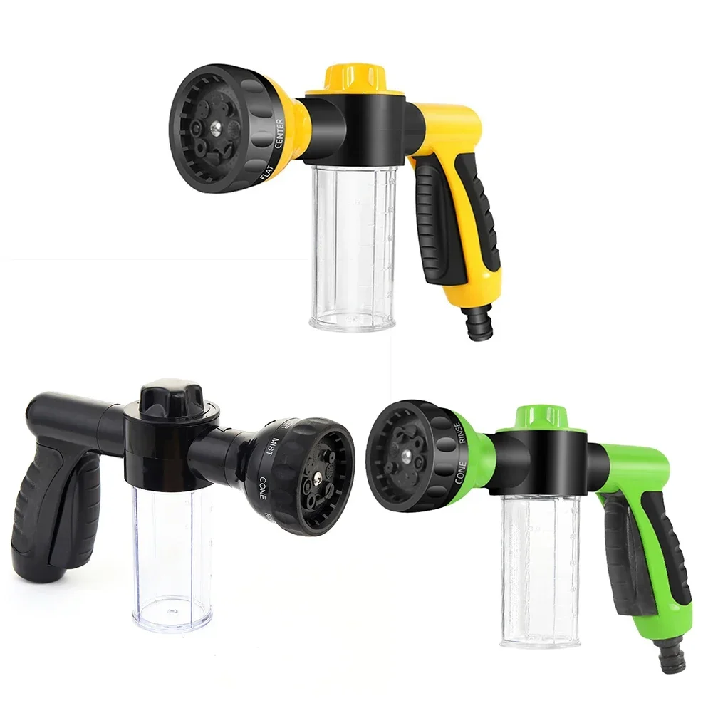 Multifunctional Adjustable Mode Water Gun Nozzle with Foam Container Tool Dog bath spray gun Garden Watering Jet Sprayer