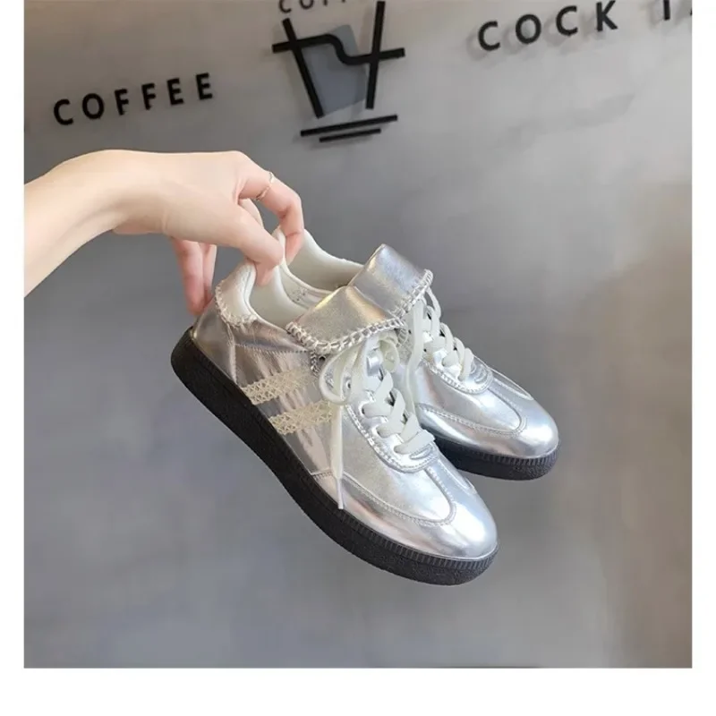 

Brand Design Genuine Leather Retro Casual White Shoes Folding Forrest Gump Sneakers German Trainer Addas Boner Leopardo