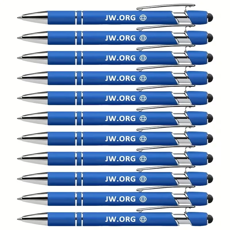 11-teiliges Metall-Kugelschreiber-Set mit Gravur von "JW.ORG" und Erdkugel-Design, perfektes Bürogeschenk. – Detail 3