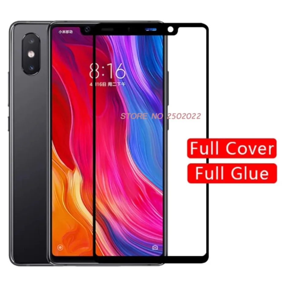 Vetro Temperato Full Coverd Per Xiaomi Mi 8 Screen Protector Full Cover Glass Per Xiaomi Mi 8 Pellicola Protettiva