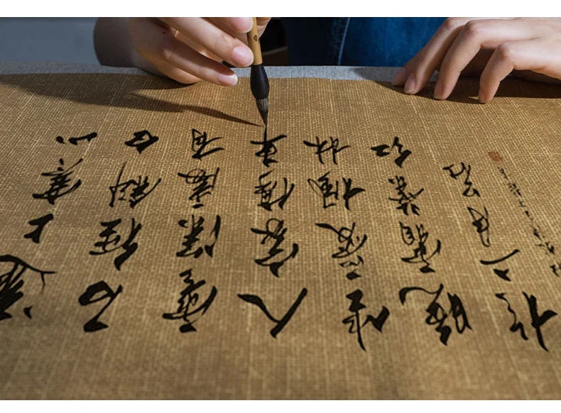 Leinen Seidenmuster Xuan Papier Pinsel Kalligraphie Halbreifes Reispapier Chinesische Zeichnung Halterung Xuan Papier Vintage Papier Papel Arroz – Detail 14