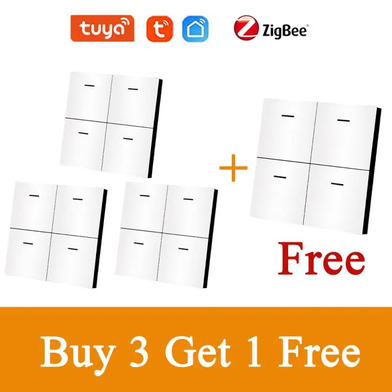 

Переключатель Tuya Zigbee для умного дома, 4 клавиши, 12 режимов