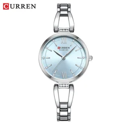 Elegant Rhinestone Quartz Women's Watch with Stainless Steel Bracelet Strap (Blue)