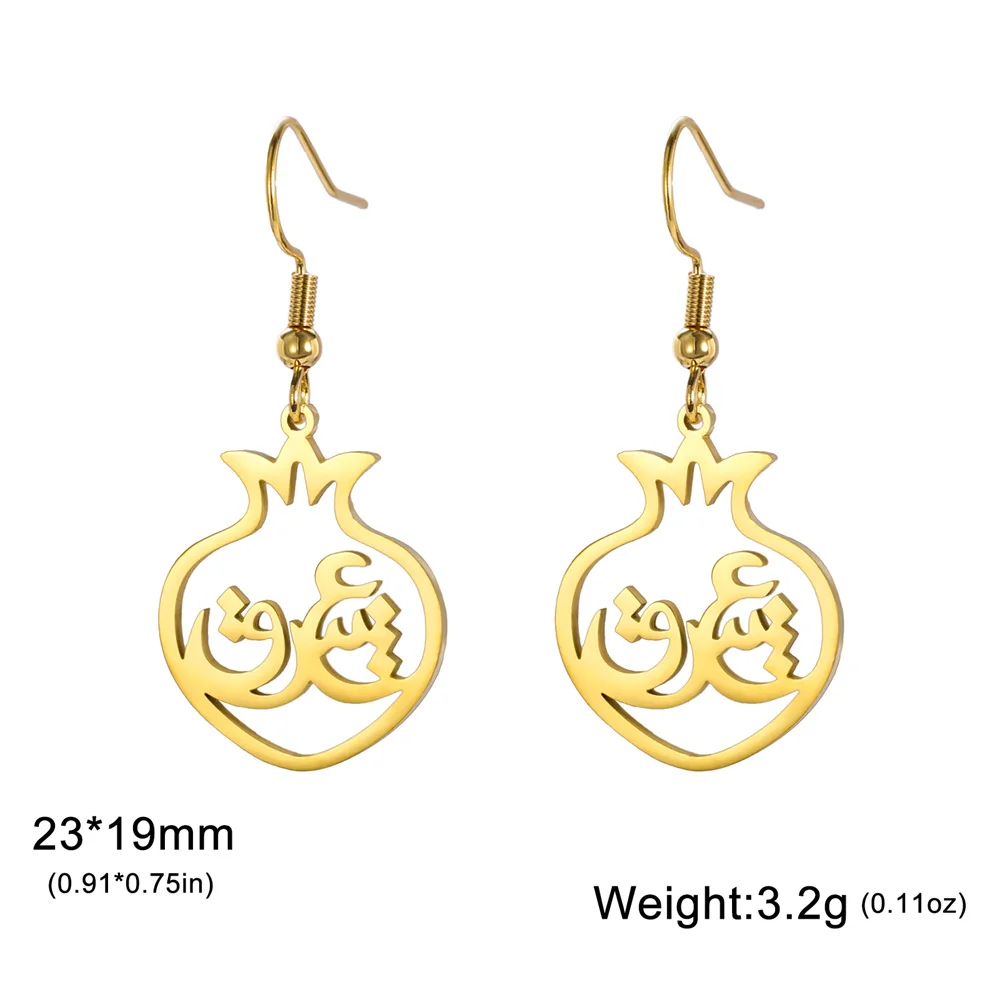 Persische Farsi Iranischer Granatapfel Anar Eshgh Liebe Ohrringe Frauen Mädchen Edelstahl Baumeln Ohrring Weihnachten Neue Schmuck – Detail 14