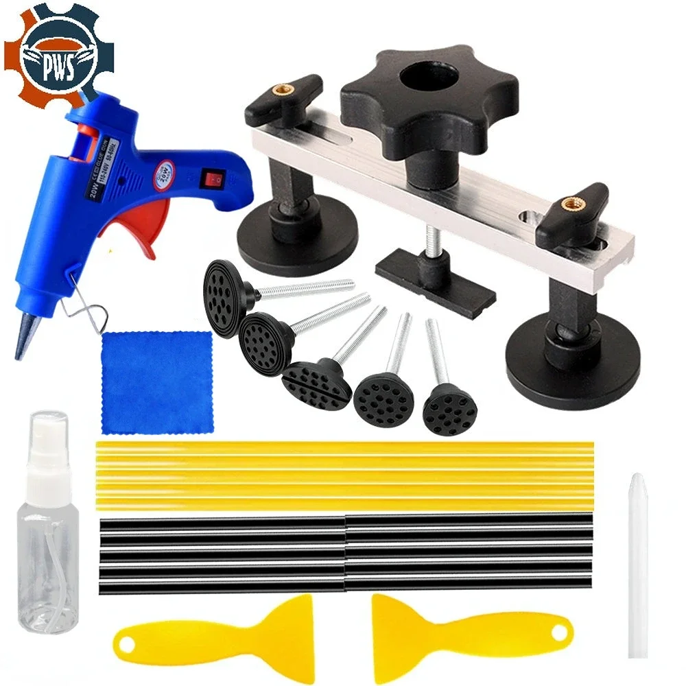 Kit Reparación Abolladuras Coche 87 Piezas – Martillo Deslizante, Pistola Pegamento 100W, Para Golpes De Granizo Y Carrocería