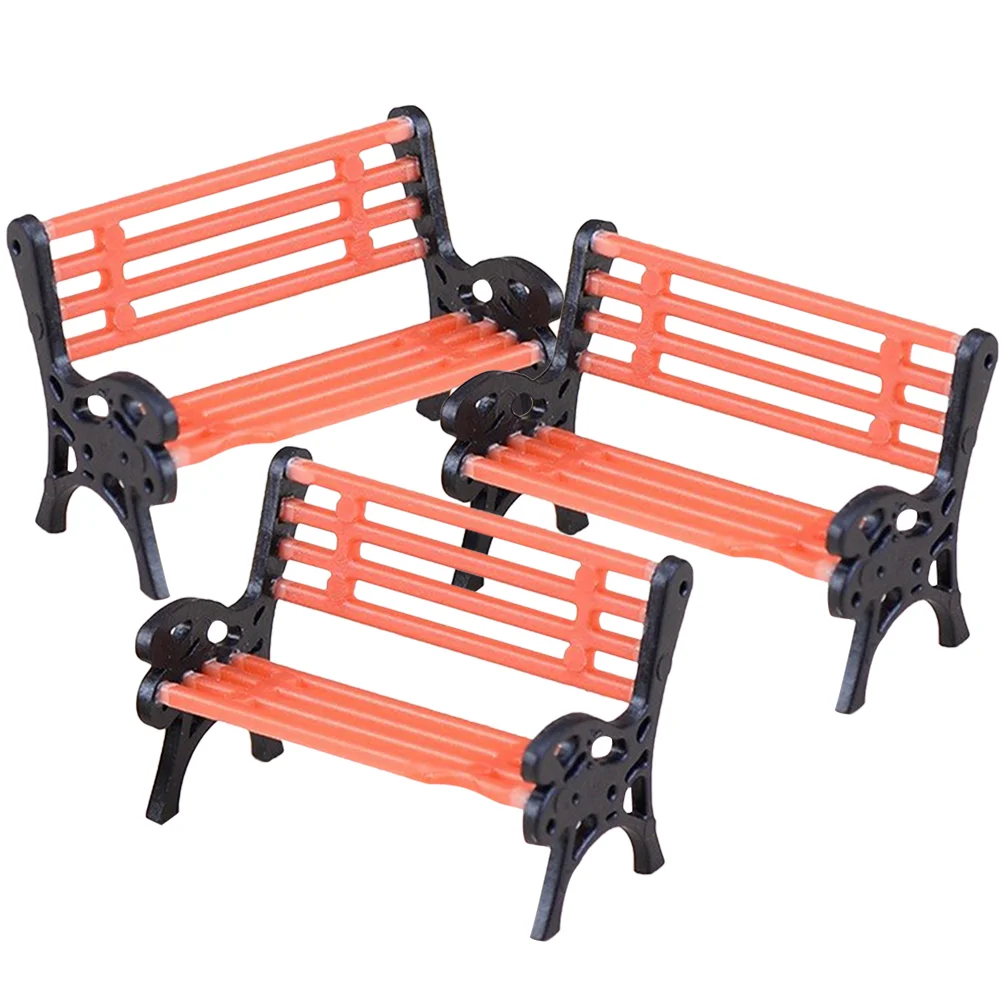

3Pcs Mini Bench Figurines Dollhouse Bench Miniature Bench Figurines