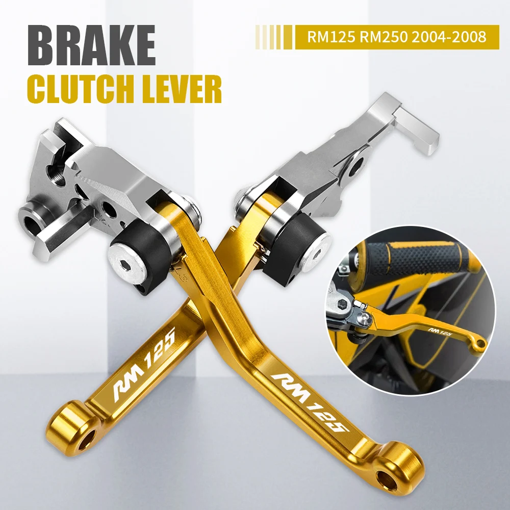 Golden Dirt Bike Pivot Brake Clutch Levers Foldable Motorbike Brake For