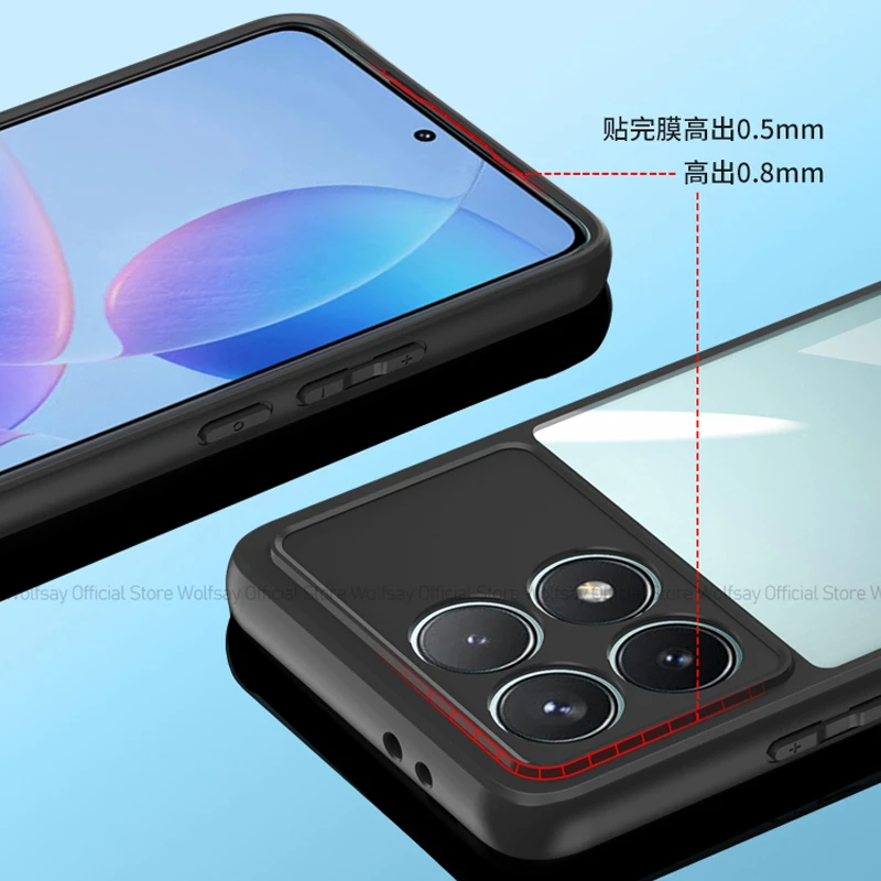Luxury Shockproof Clear Silicone Phone Case with Bumper Protection