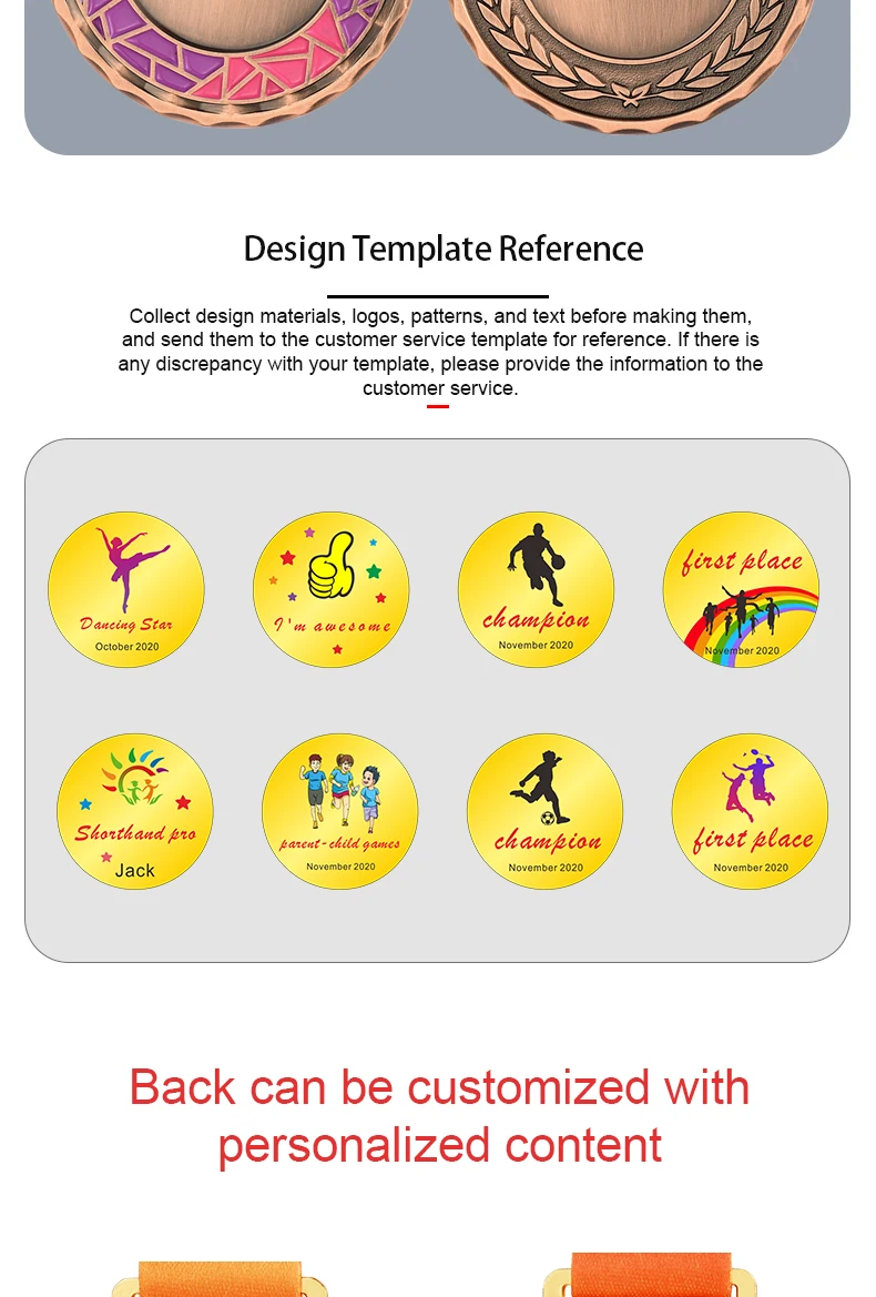 Description Picture 5 of itemMedals for Competition Blank Medal Sports Medals Game Trophy Gold Silver Bronze Sports Souvenir Medals With Ribbon Free Print