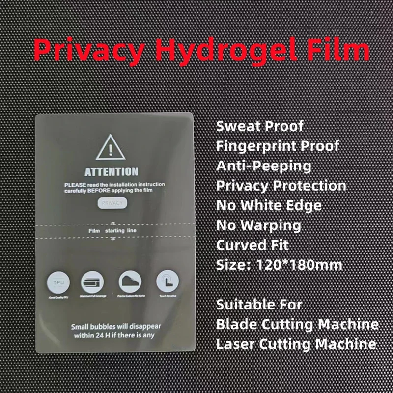 50pcs Privacy Hydrogel Film For Mobile Phone Screen Protector For Blade Cutting Machine Anti-Peep Frosted Privacy Flexible Film