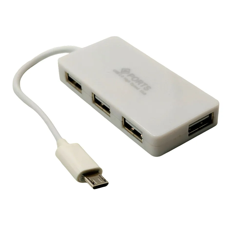 Micro USB OTG 4 Port HUB Adapter Cable For Smartphone Tablet High Speed Black White 2