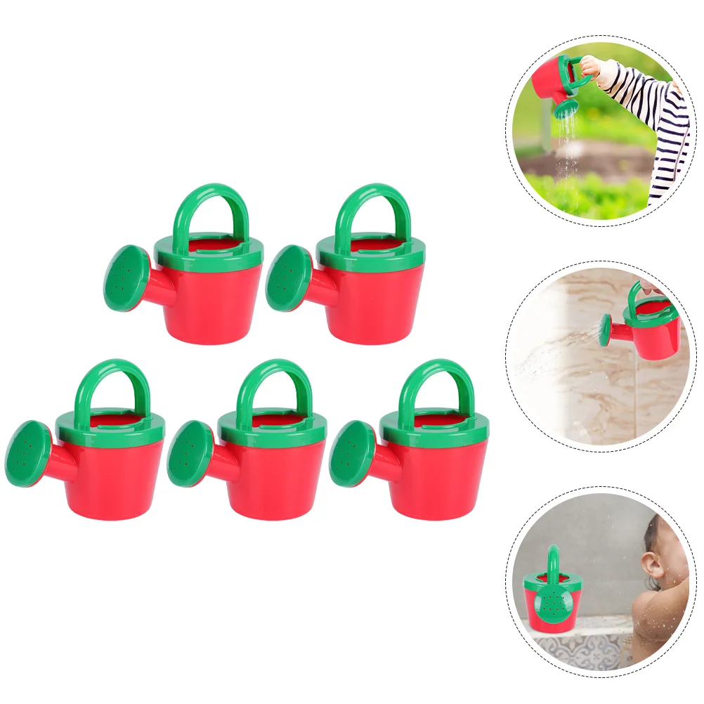 

5 Pcs Watering Can Shower Toy Cans Small Take Bath Kids Plastic Pot Flower Outdoor