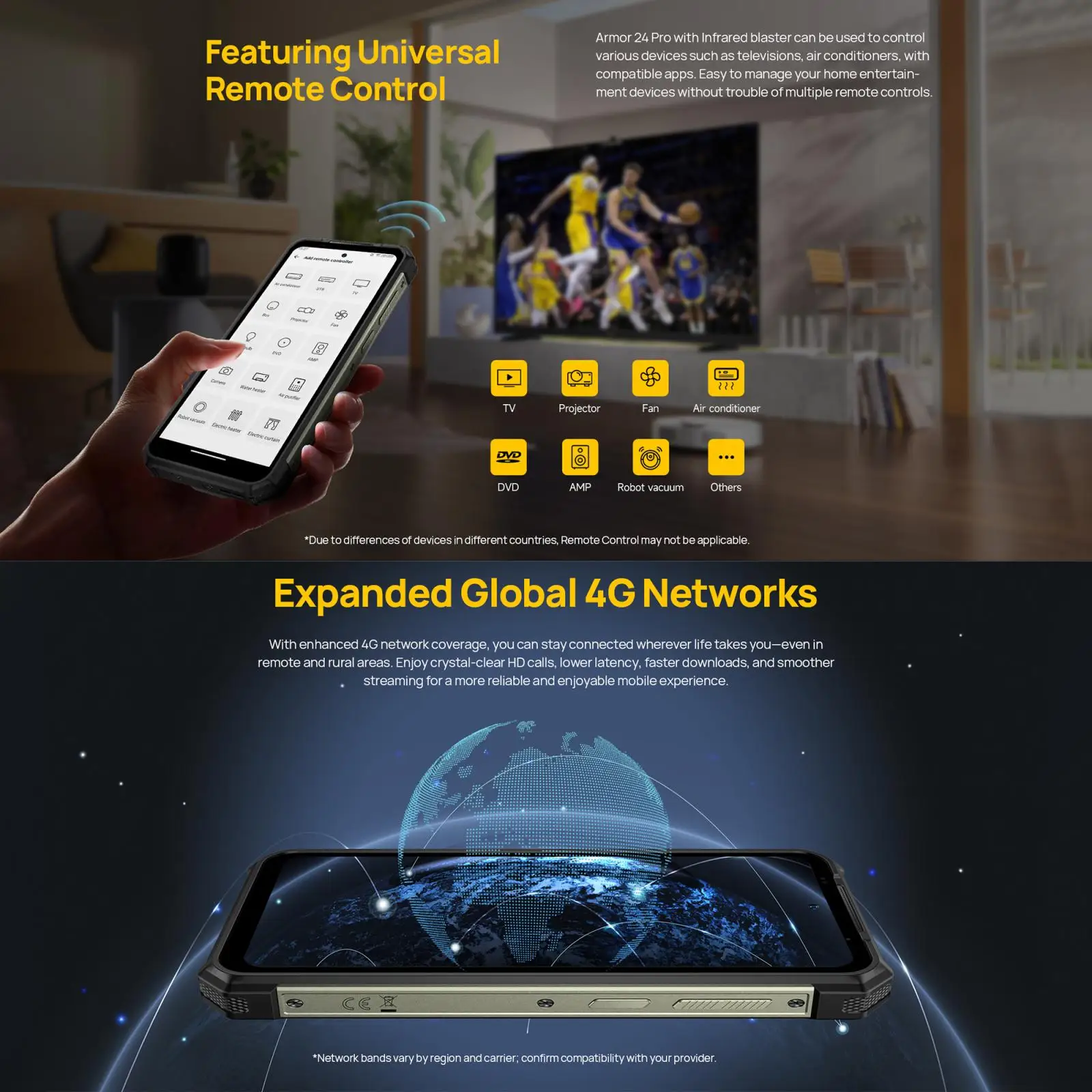 Ulefone Armor 24 Pro Rugged Phone 12GB+256GB 6.78 inch Android 16 MediaTek Helio G200 Octa Core 4G NFC Night Vision Smartphone