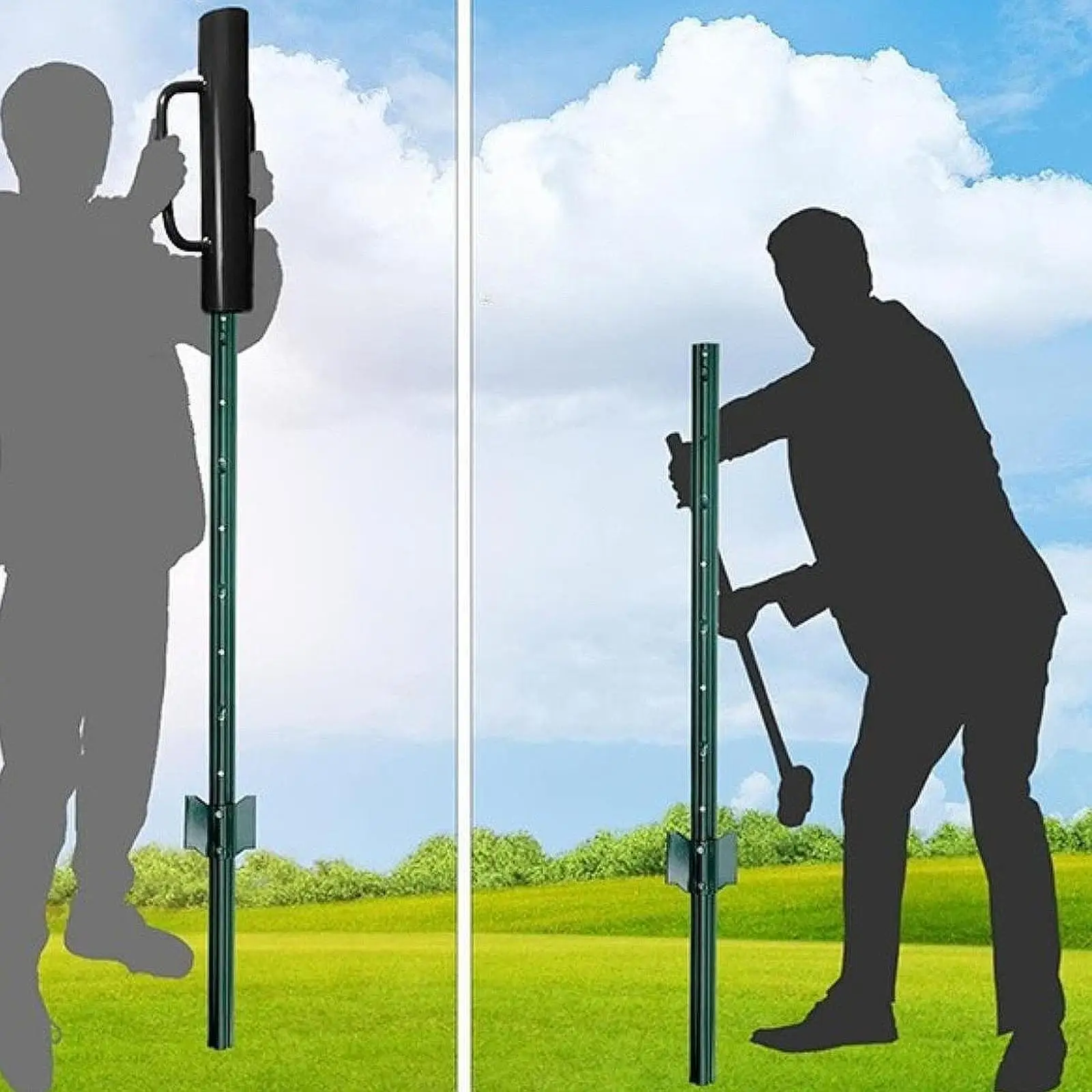 Fence Post Driver Sturdy with Handles for Residential Area U Fence Sign Pole Fence Post Driver Sturdy with Handles for Residential Area U Fence Sign Pole