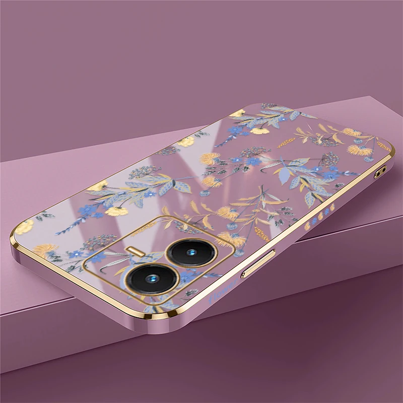 Soft Plating Leaves Pattern Shockproof Phone Case
