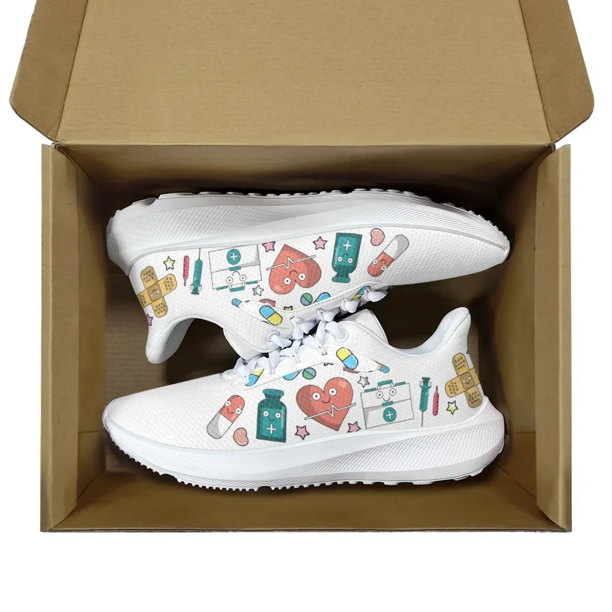 Women's Nusing Shoes Lightweight Lace Up Running Sneakers Men Tennis Trainers Lightweight Casual Sports Shoes