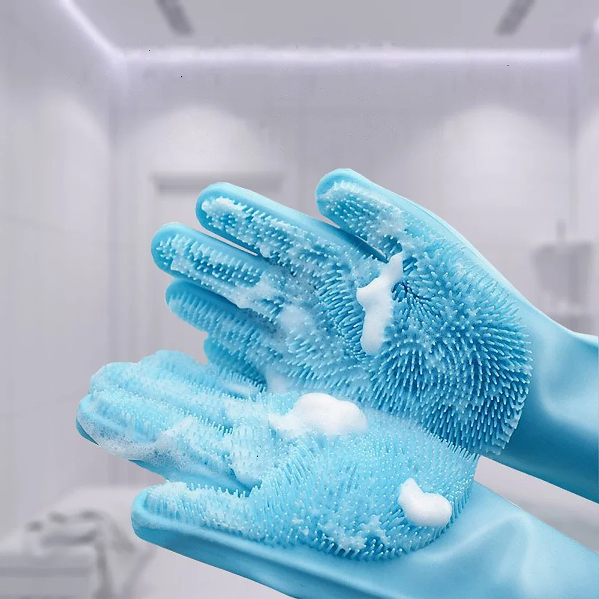Pet Grooming Cleaning Gloves Dog Cat Bathing Glove Indirect Shampoo Gel Scrubber Clean Soft Silicone Glove Hand Skin Protection