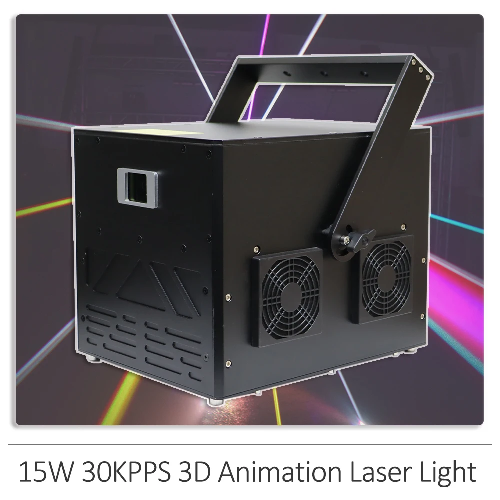 

15W Laser RGB Full Color Animation Laser Light ILDA Program DJ Disco Christma Holiday Stage Laser Projector Disco Party KTV