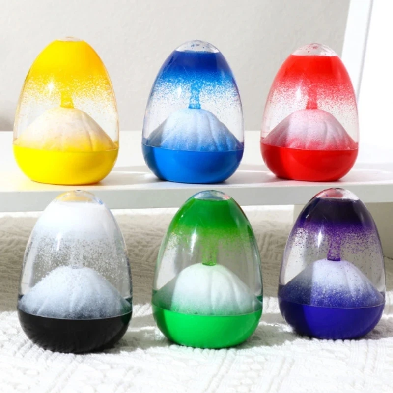

Creative Volcano with Base Hourglass Timer Liquid Floating Quicksand Eggshell Decoration Round Toys Gifts Home Decor Accessories