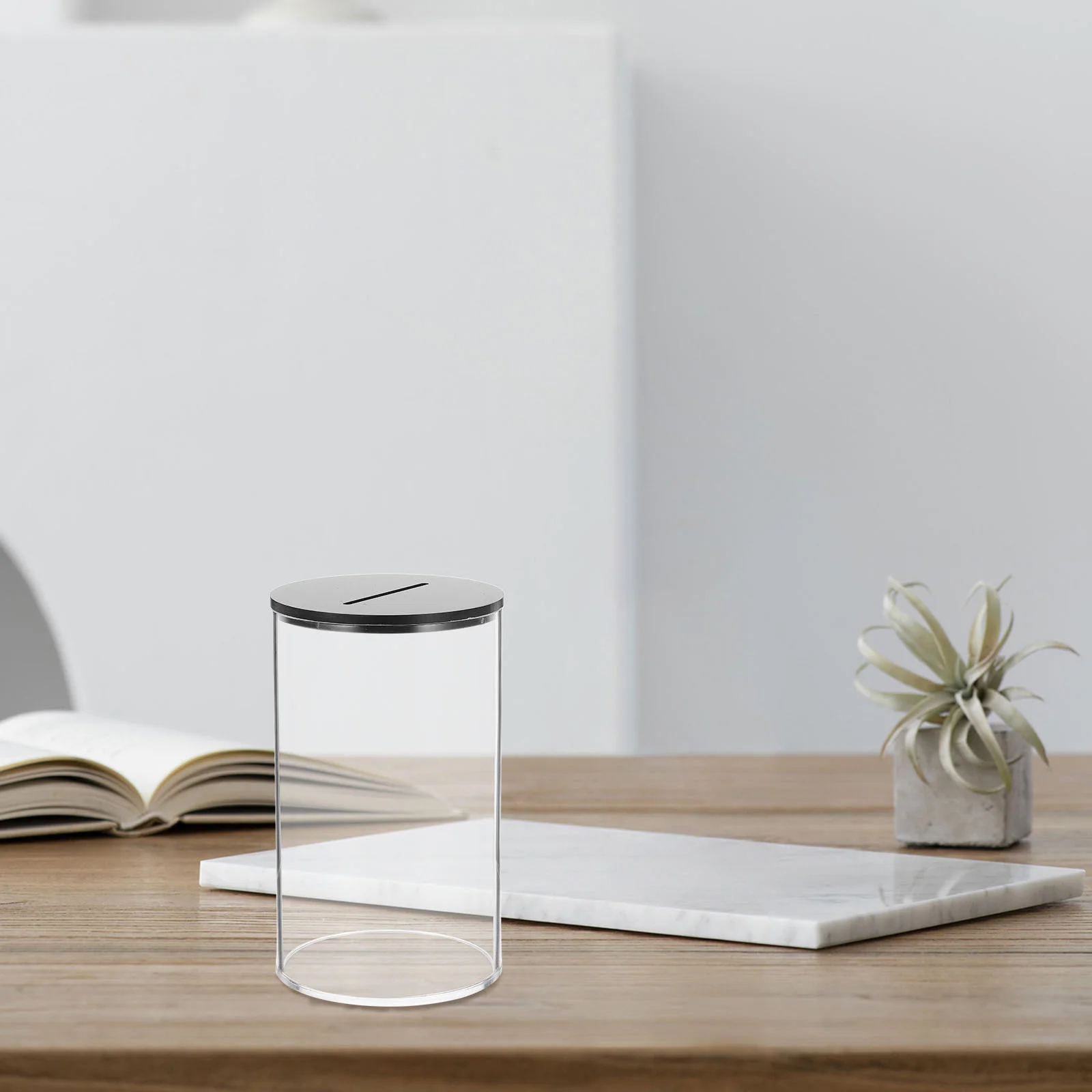 Transparent Acrylic Savings Jar Bank Money Box Cash Storage Container Reusable Tip Jar Bartender Restaurant Change ganizer 6