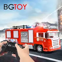 BGTOY 2.4G RC Car Remote Control Fire Truck Model One-click Water Spray To Simulate Sound and Light For Kids Toys Gift 1