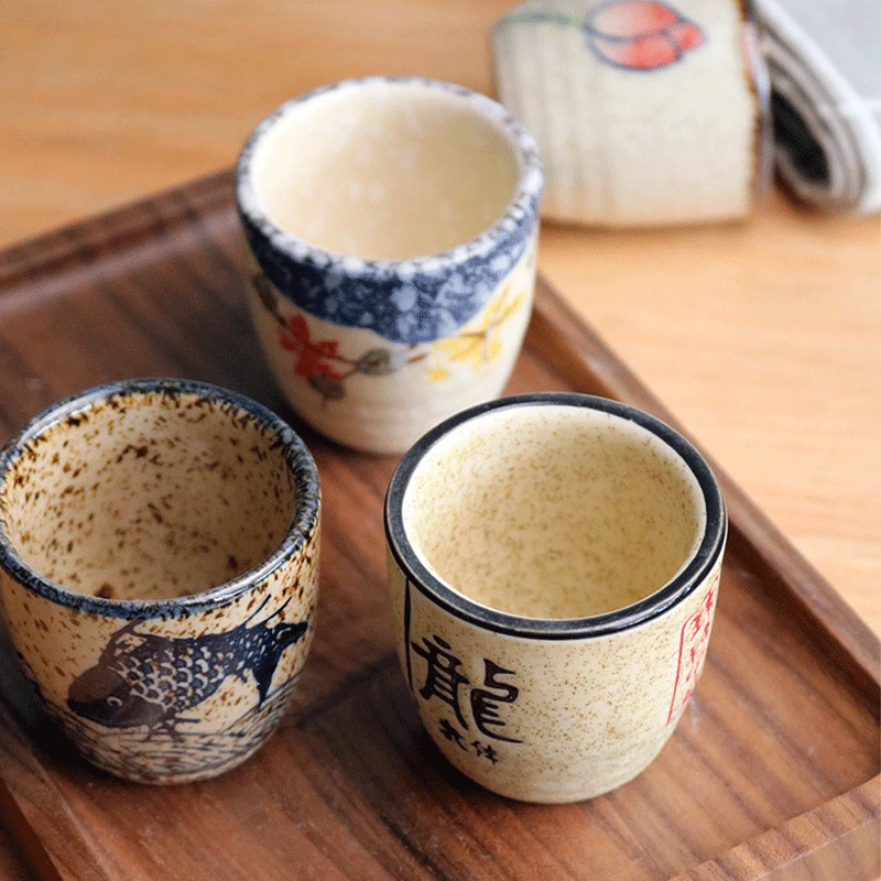 Description Picture 6 of item50ml Japanese-style Ceramic Antique White Wine Cup Sake Set Home Retro Coffee Cup Wine Pot Shochu Classical Cup