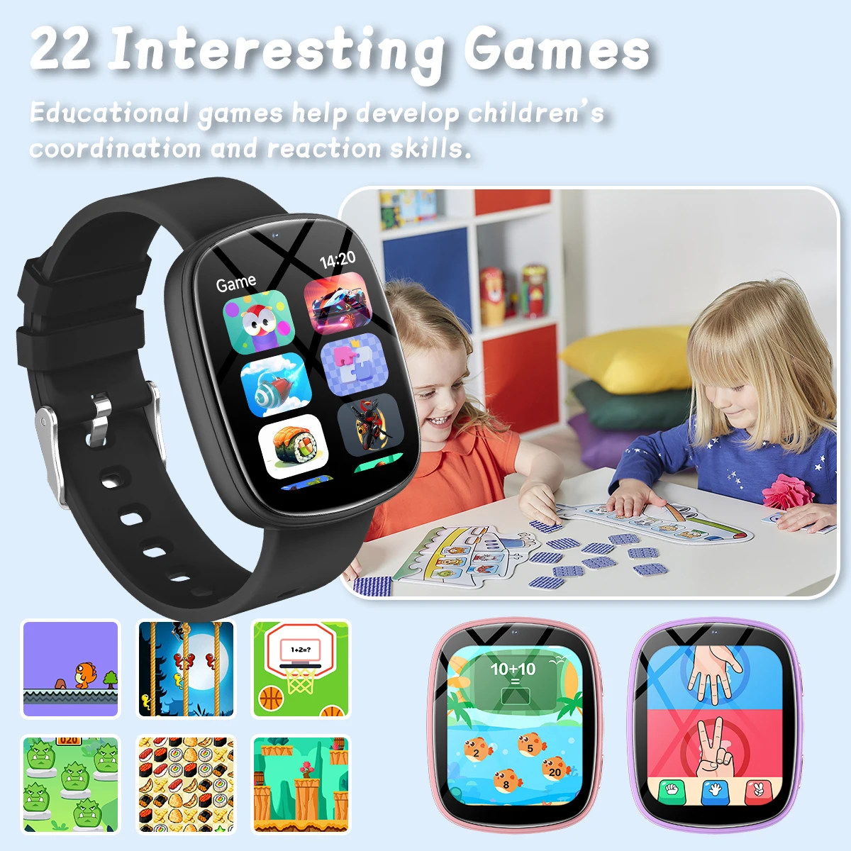 2026 New Smart Watch Kids1.83 Inch Display 22 Games Sleep Monitor Camera Alarm Clock Children Kids Smartwatch Boys Girls Gifts 4