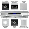 EKON 30 inches Under Cabinet Range Hood, 900 CFM Stainless Steel Kitchen Chimney Vent, 4 Speed Touch Screen Control 5