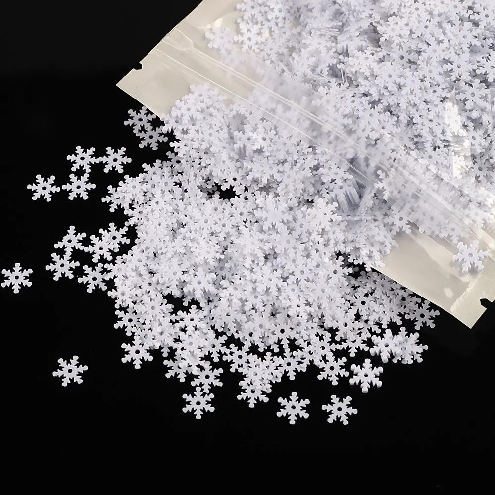 Description Picture 3 of item20garms 8mm Transparent /White Snow flake PVC Sequins Christmas Party Decoration DIY Crafts Accessory D0106