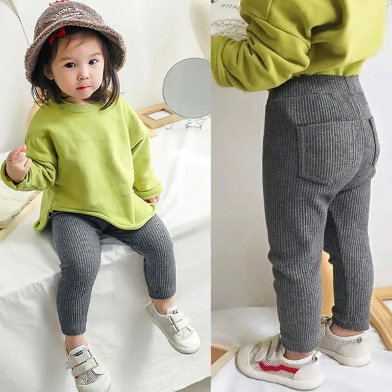 

Candy Color Girls Pants 2022 Spring Autumn Long High Waist Trousers for Kids Baby Girls Boy Cotton Soft Leggings Sweatpant Child