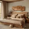 Log Simple Art Furniture Master Bedroom Full Solid Wood Bed Homestay Hotel Double Bed 3